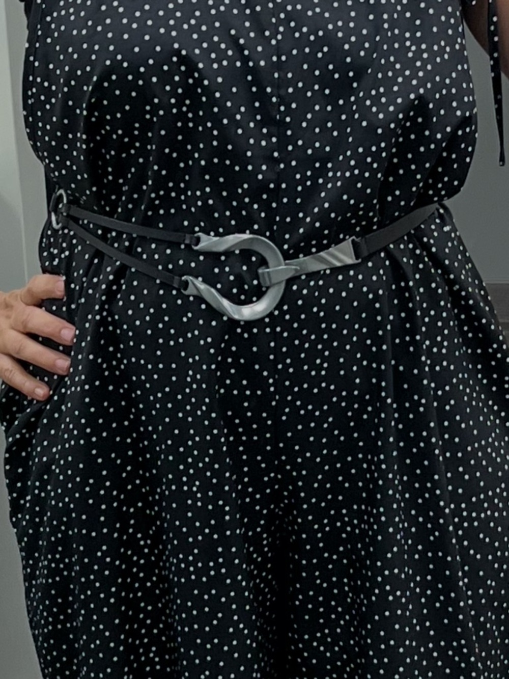 Chico's Black and Silver Leather Belt